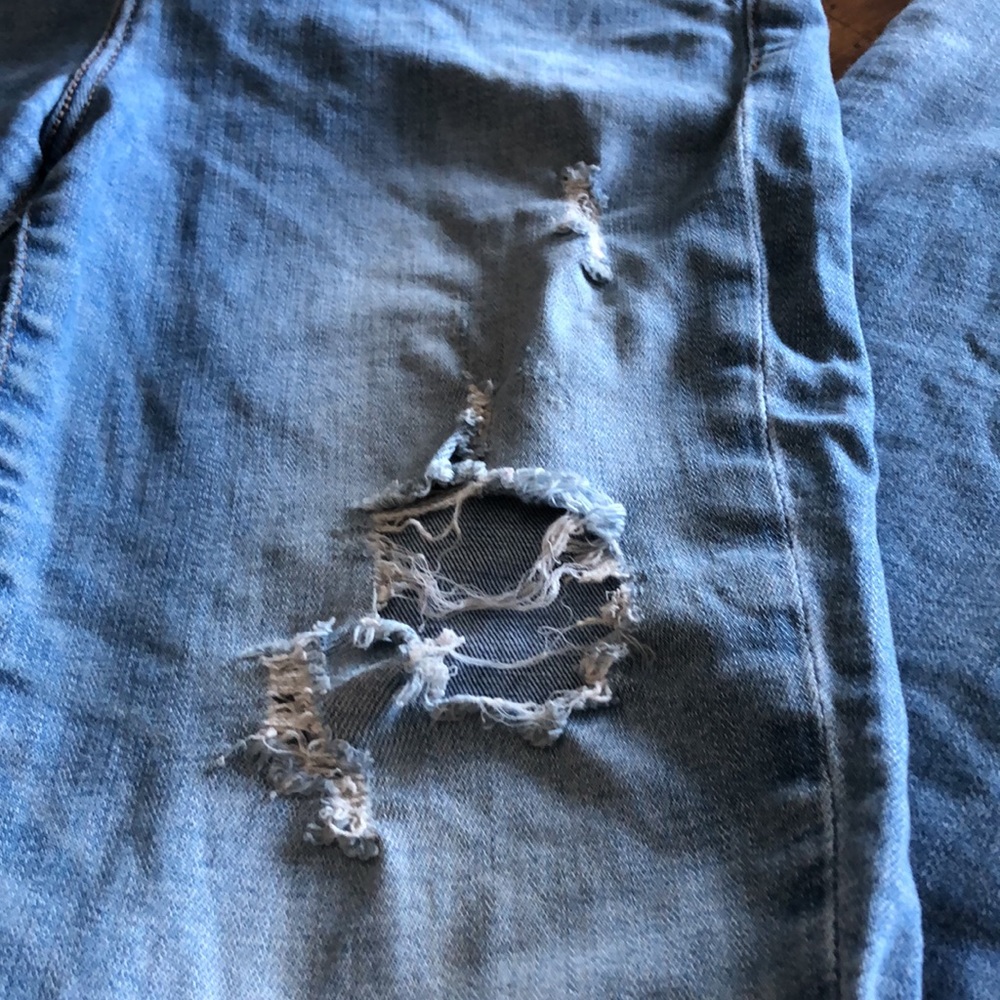 Abercrombie & Fitch Curve Love The Skinny High Rise Jeans Raw Hem Size 26 - Picture 4 of 15